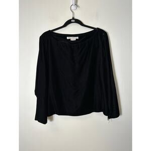 Allen Allen USA Black Velvet Long Sleeve Shirt Sz S